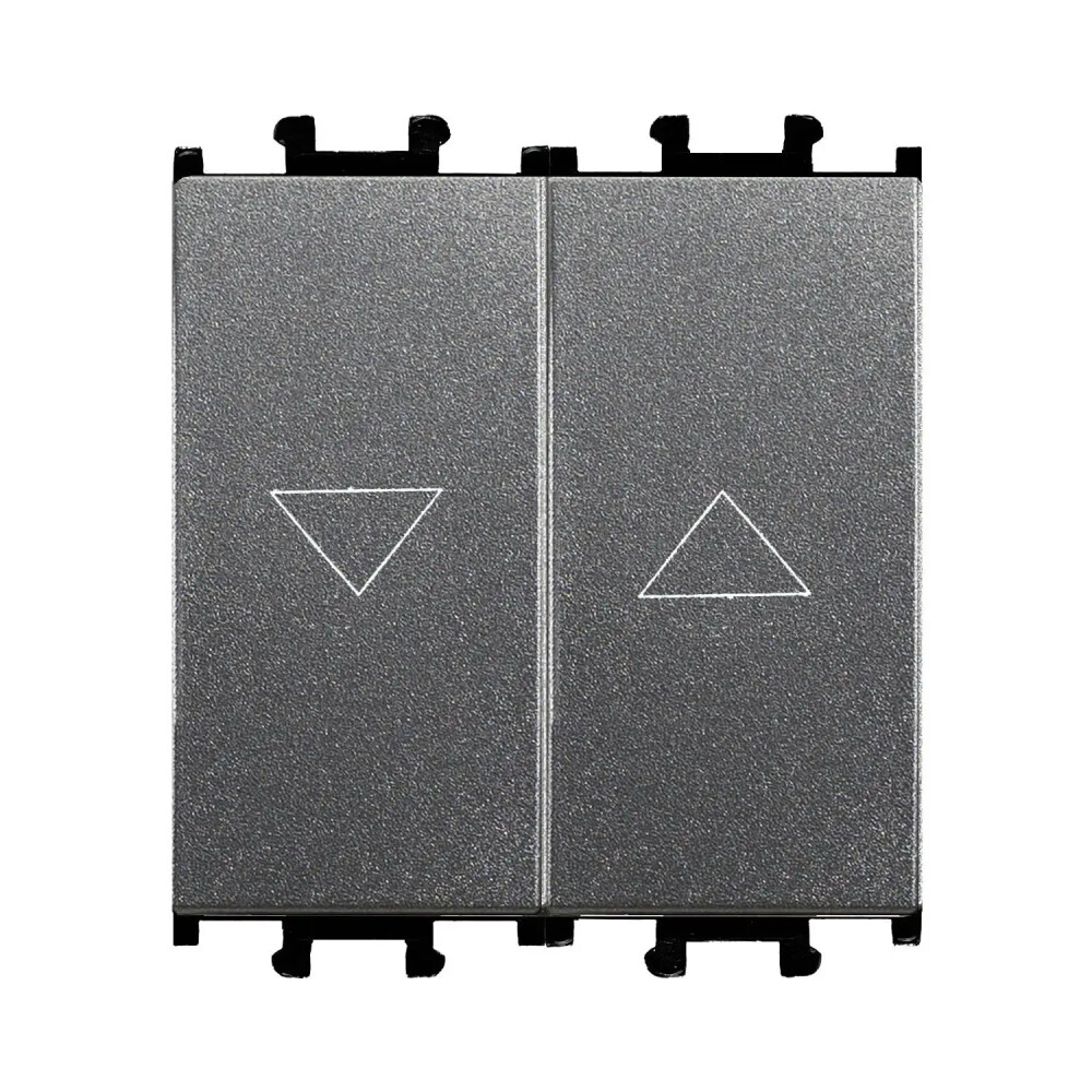 Domino Çiftli Stor/Jaluzi Butonu, 2M, Füme (Mekanizma + Tuş/Kapak) - Günsan Elektrik