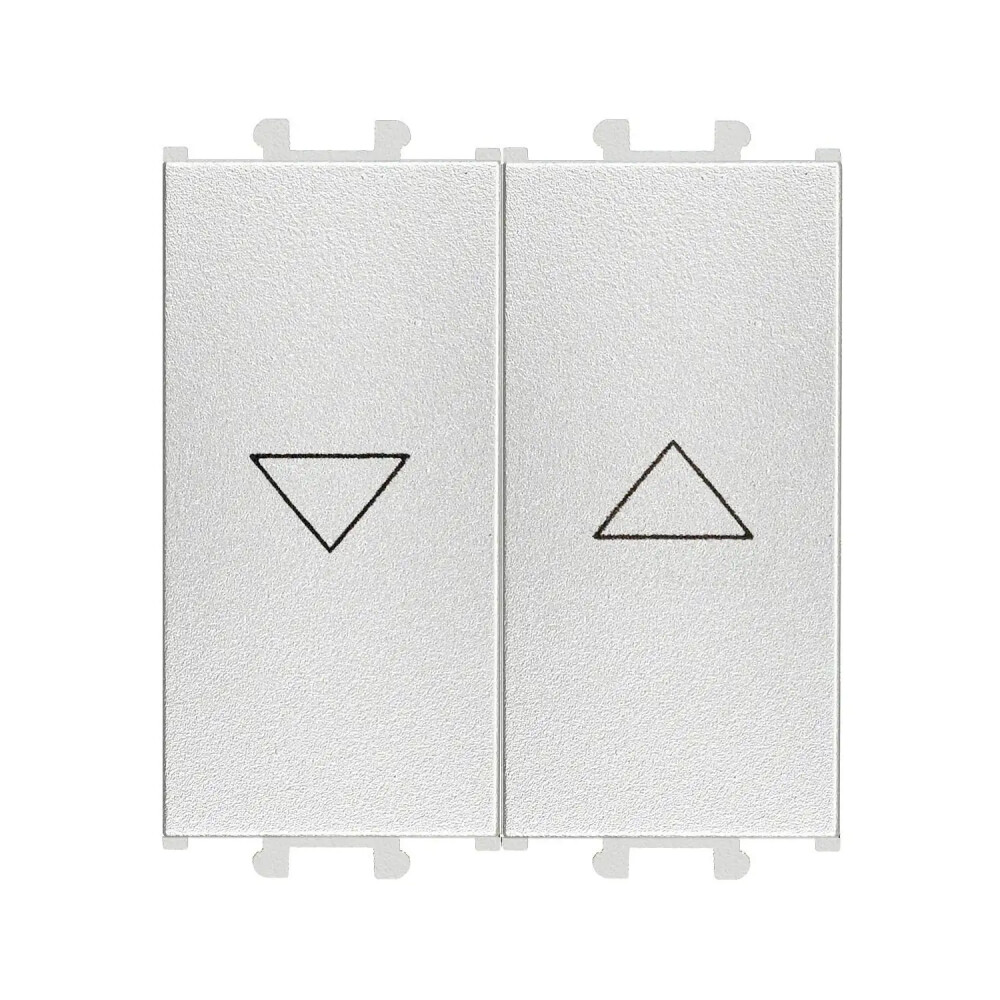 Domino Çiftli Stor/Jaluzi Butonu, 2M, Gümüş (Mekanizma + Tuş/Kapak) - Günsan Elektrik