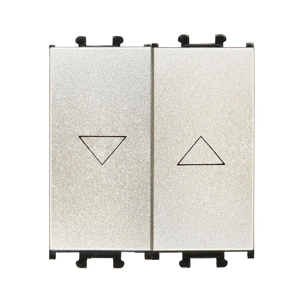 Domino Çiftli Stor/Jaluzi Butonu, 2M, Metalik Bej (Mekanizma + Tuş/Kapak) - Günsan Elektrik