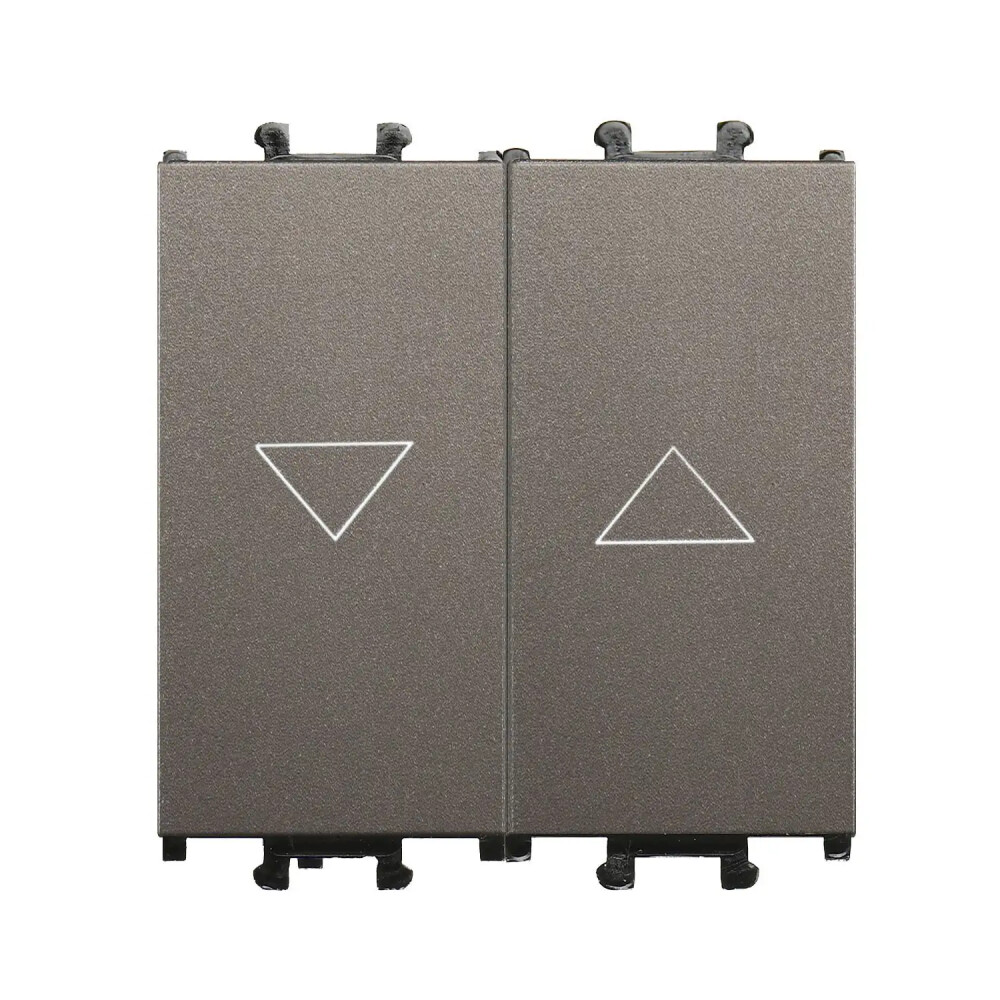 Domino Çiftli Stor/Jaluzi Butonu, 2M, Mocha (Mekanizma + Tuş/Kapak) - Günsan Elektrik