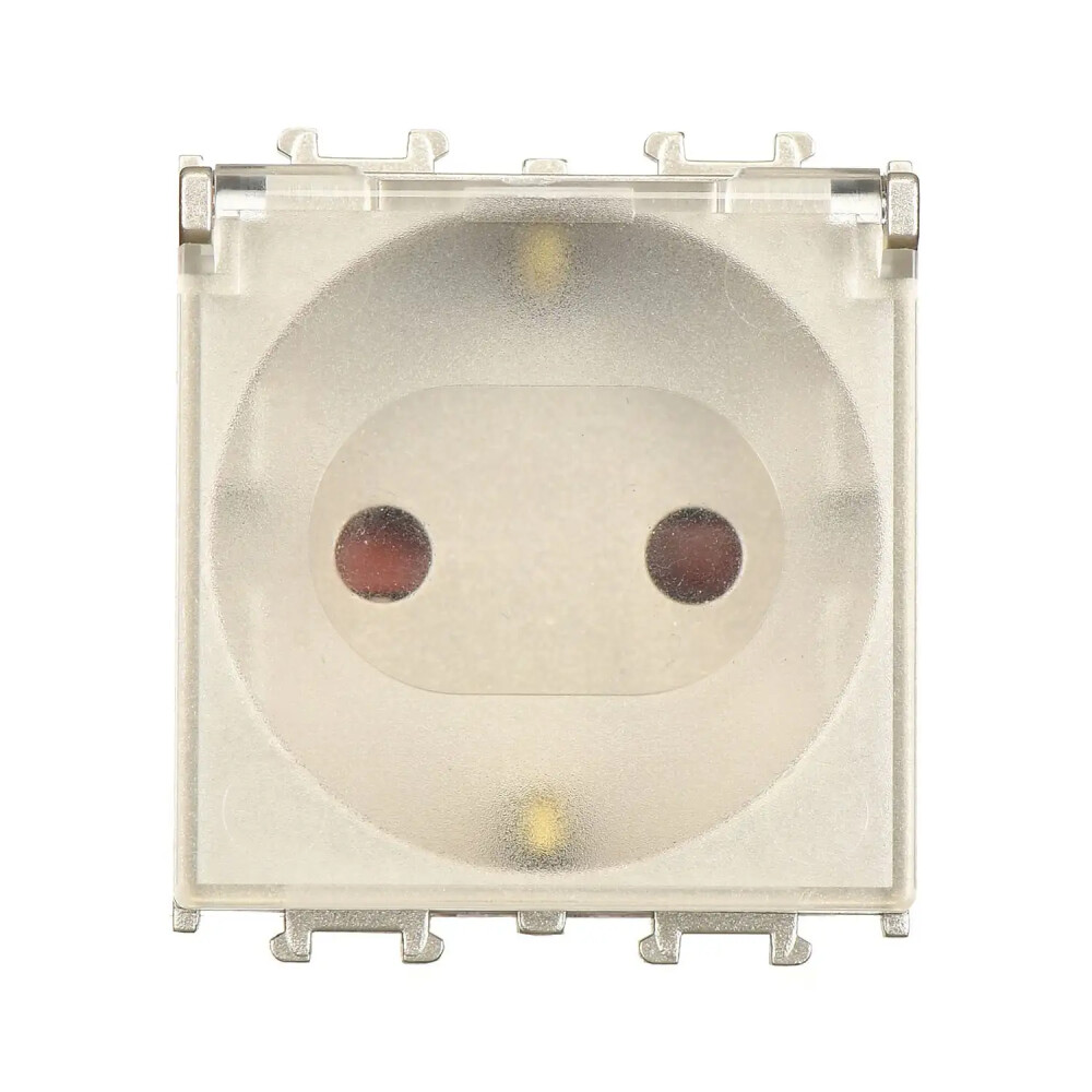 Domino Çocuk Korumalı Kapaklı Topraklı Priz, 2M, Metalik Bej (Mekanizma + Tuş/Kapak) - Günsan Elektrik