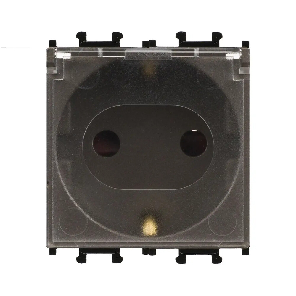 Domino Çocuk Korumalı Kapaklı Topraklı Priz, 2M, Mocha (Mekanizma + Tuş/Kapak) - Günsan Elektrik