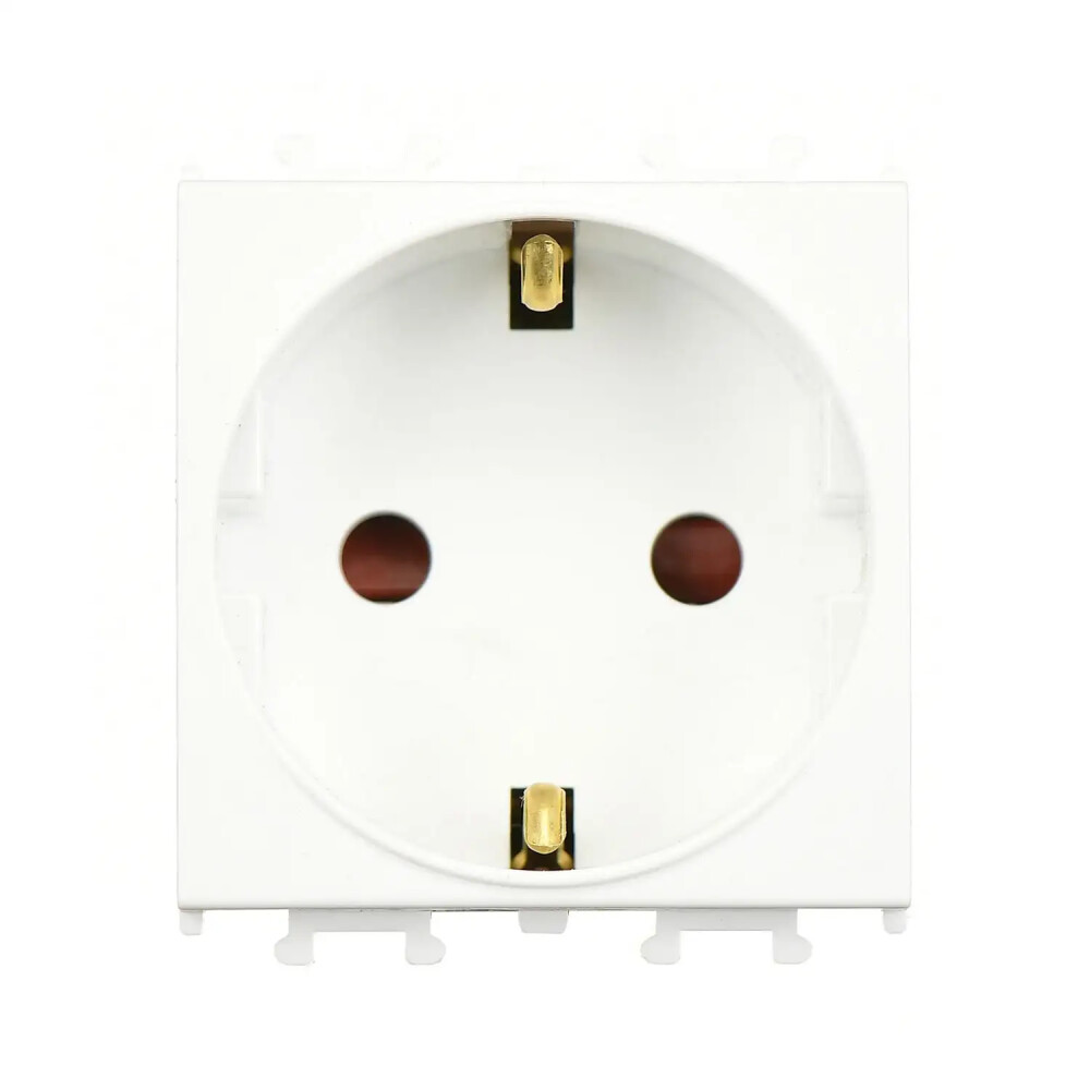 Domino Çocuk Korumalı Topraklı Priz , 2M, Beyaz (Mekanizma + Tuş/Kapak) - Günsan Elektrik