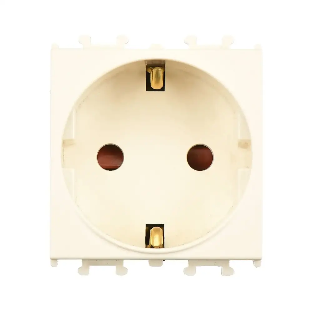 Domino Çocuk Korumalı Topraklı Priz , 2M, Krem (Mekanizma + Tuş/Kapak) - Günsan