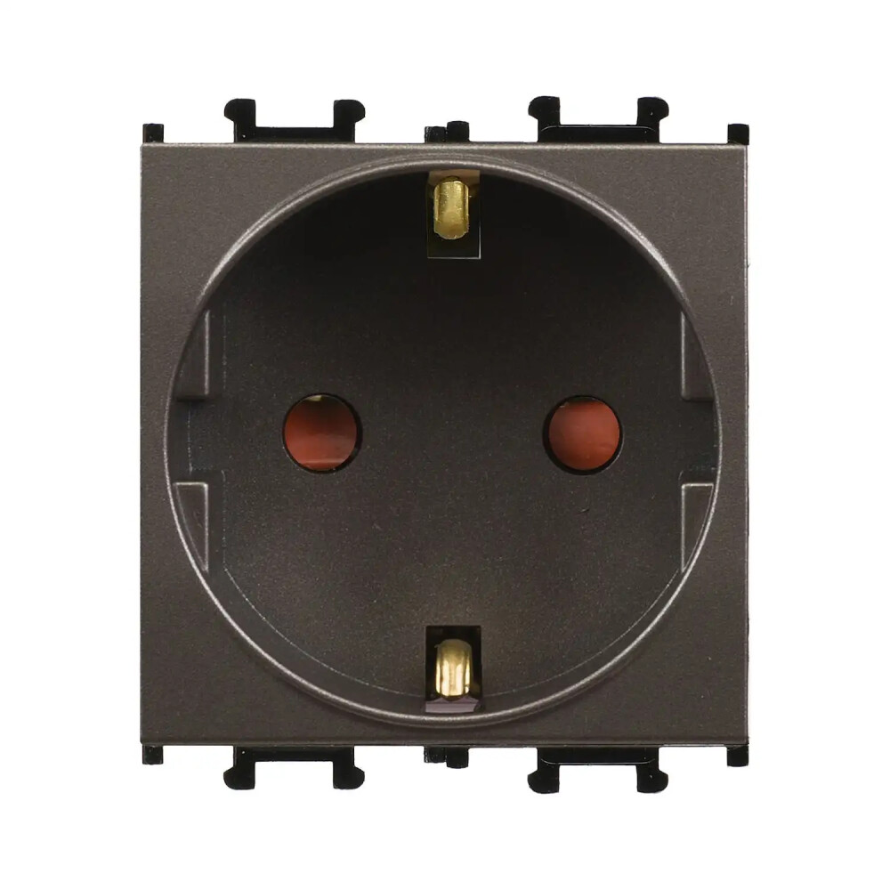 Domino Çocuk Korumalı Topraklı Priz, 2M, Mocha (Mekanizma + Tuş/Kapak) - Günsan Elektrik