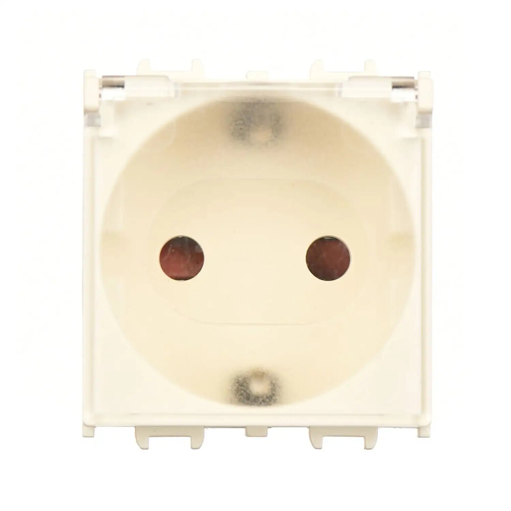 Domino Çocuk Korumalı Topraklı Priz Kapaklı, 2M, Krem (Mekanizma + Tuş/Kapak) - Günsan Elektrik