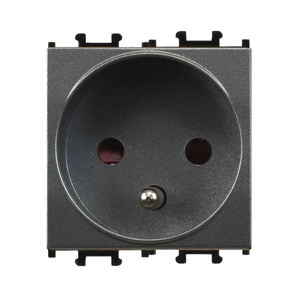 Domino Çocuk Korumalı UPS Topraklı Priz, 2M, Füme (Mekanizma + Tuş/Kapak) - Günsan Elektrik