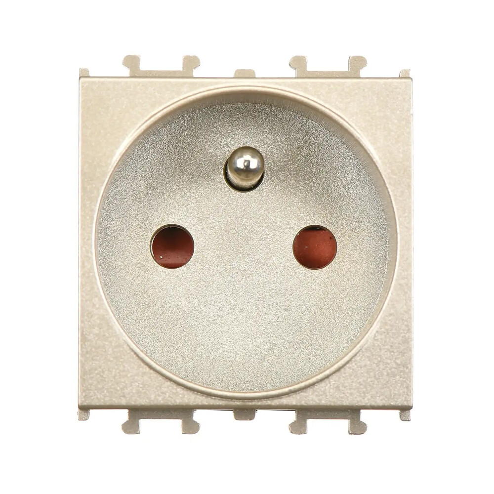 Domino Çocuk Korumalı UPS Topraklı Priz, 2M, Metalik Bej (Mekanizma + Tuş/Kapak) - Günsan Elektrik
