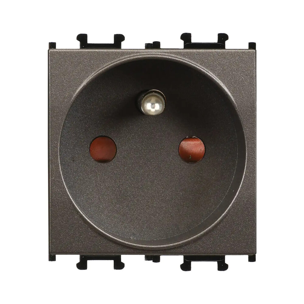 Domino Çocuk Korumalı UPS Topraklı Priz, 2M, Mocha (Mekanizma + Tuş/Kapak) - Günsan Elektrik