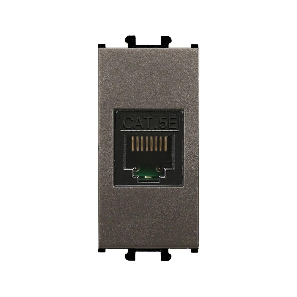 Domino Data Prizi (RJ45 Cat5E), 1M, Mocha (Mekanizma + Tuş/Kapak) - Günsan