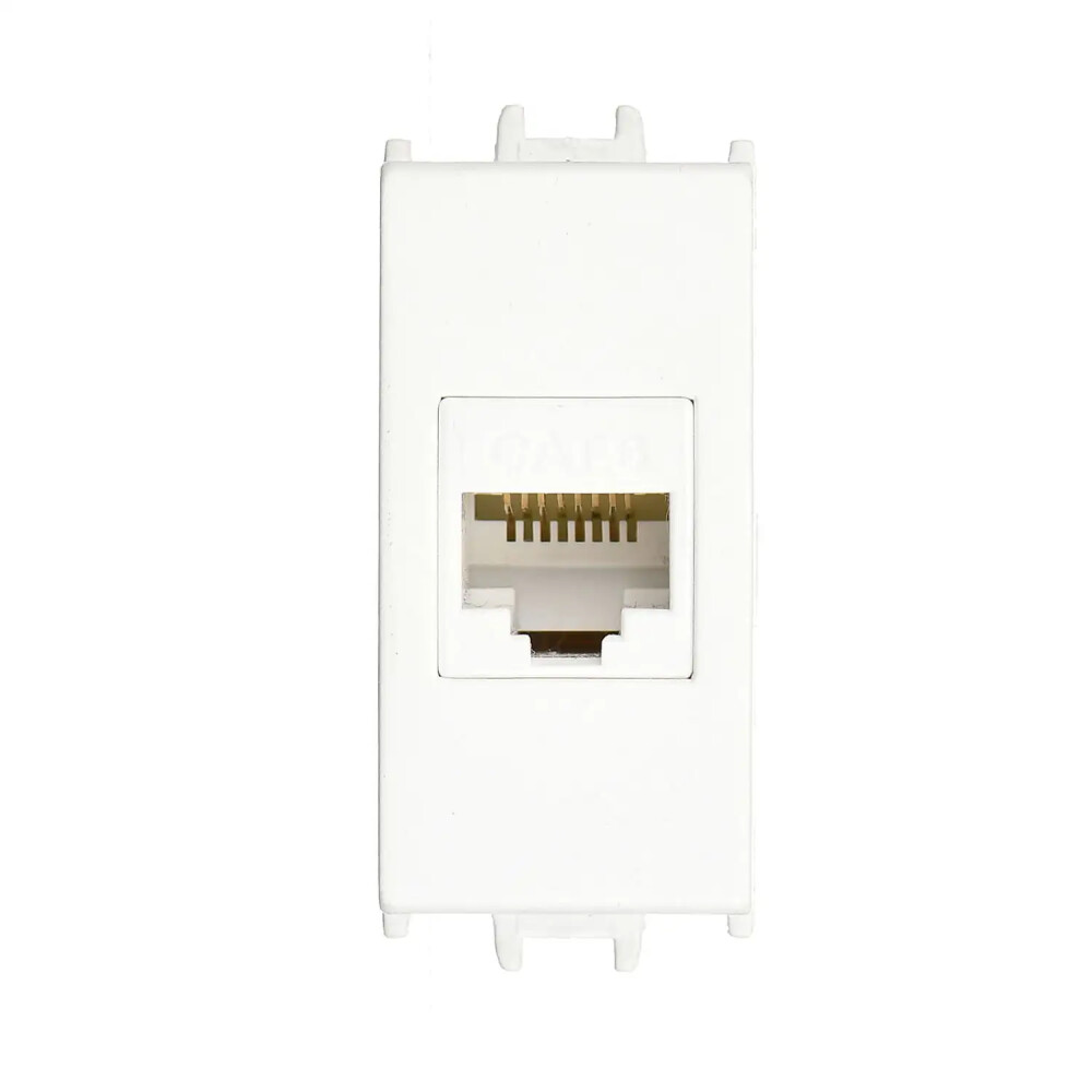 Domino Data Prizi (RJ45 Cat6), 1M, Beyaz (Mekanizma + Tuş/Kapak) - Günsan Elektrik