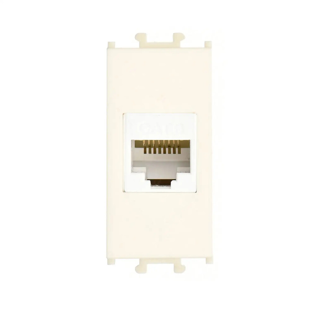 Domino Data Prizi (RJ45 Cat6), 1M, Krem (Mekanizma + Tuş/Kapak) - Günsan Elektrik