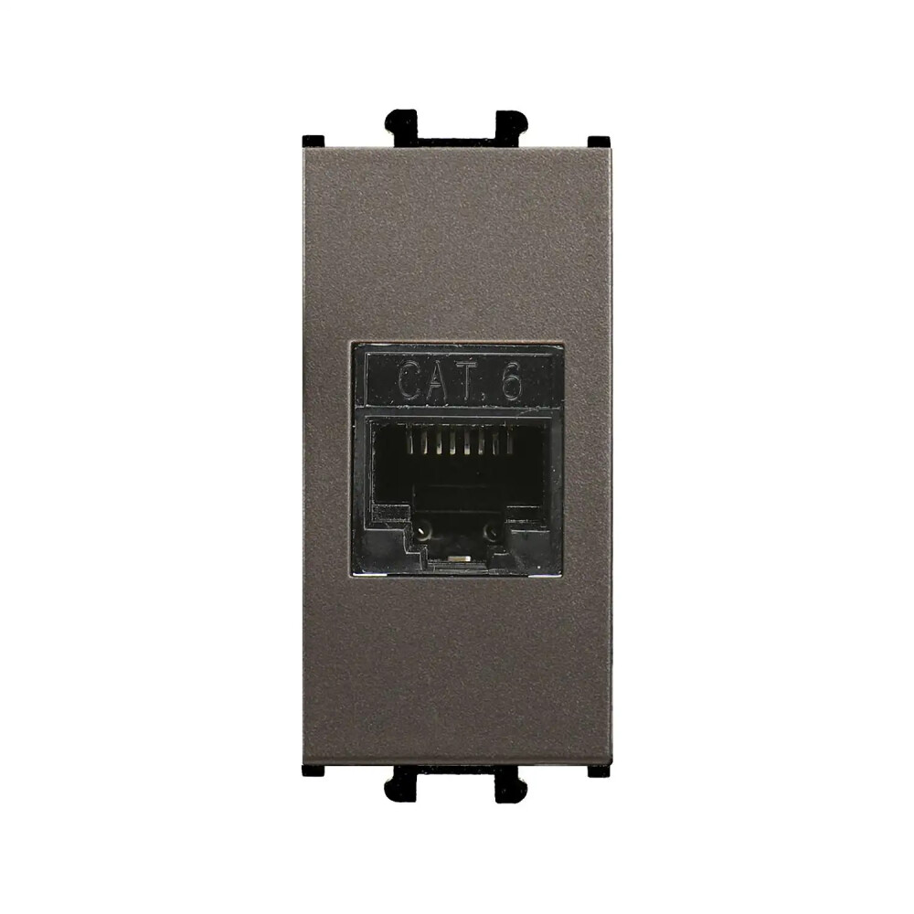 Domino Data Prizi (RJ45 Cat6), 1M, Mocha (Mekanizma + Tuş/Kapak) - Günsan