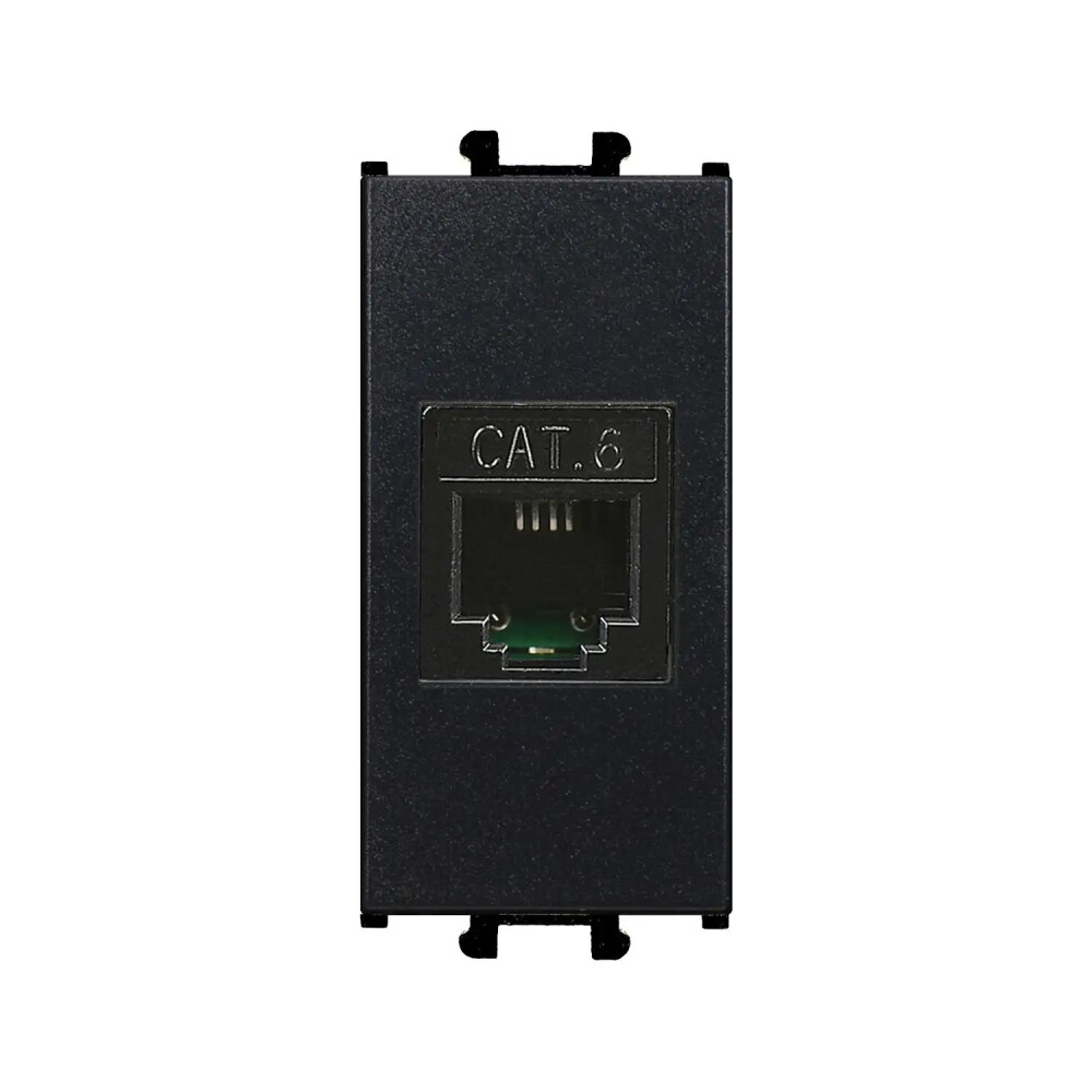 Data Socket RJ45, Cat6, 1M, Black - Günsan