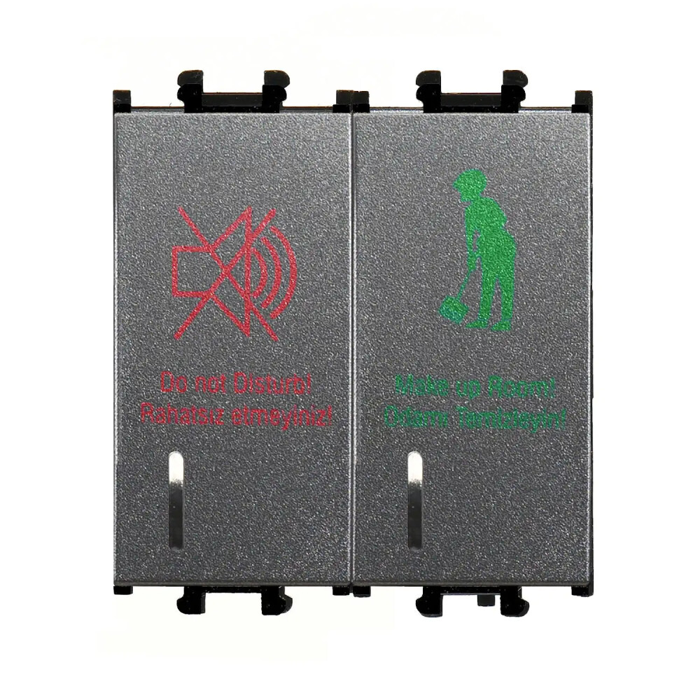 Domino DND/MUR İç Ünite, 2M, Füme (Mekanizma + Tuş/Kapak) - Günsan Elektrik