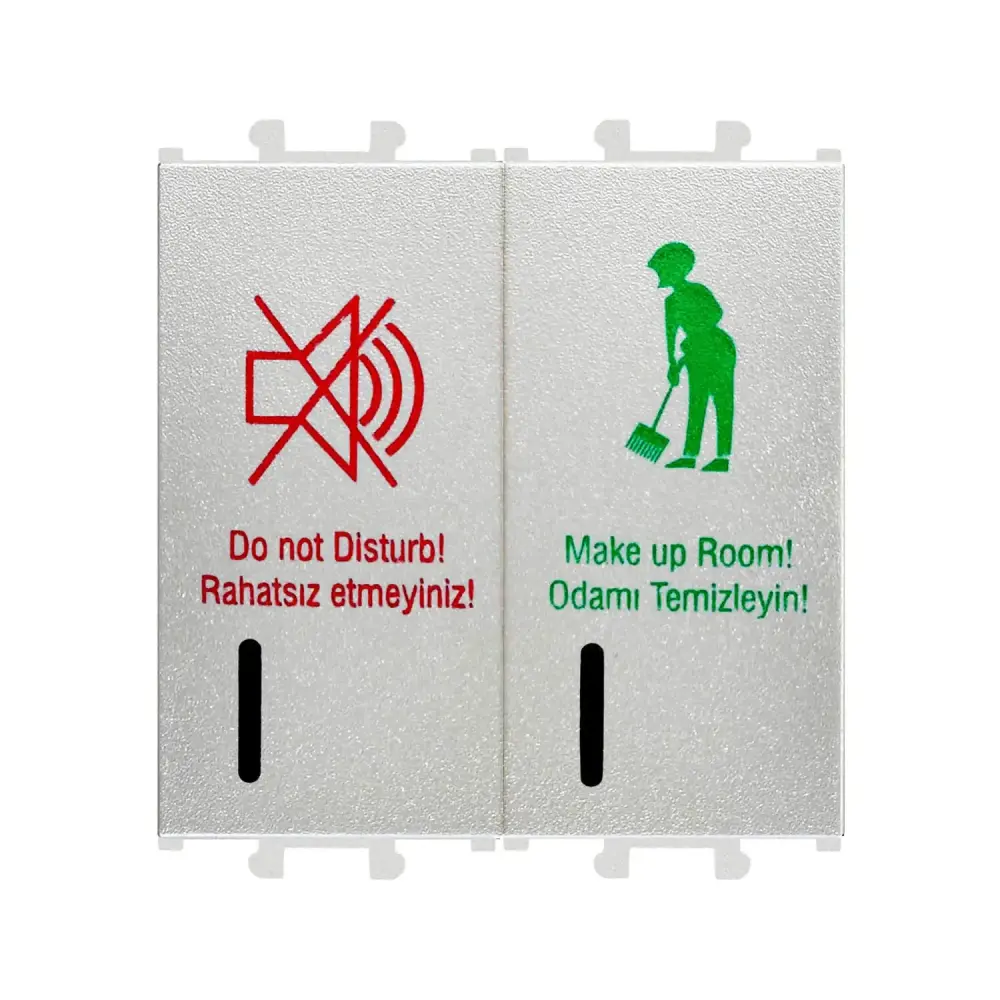 Domino DND/MUR İç Ünite, 2M, Gümüş (Mekanizma + Tuş/Kapak) 
