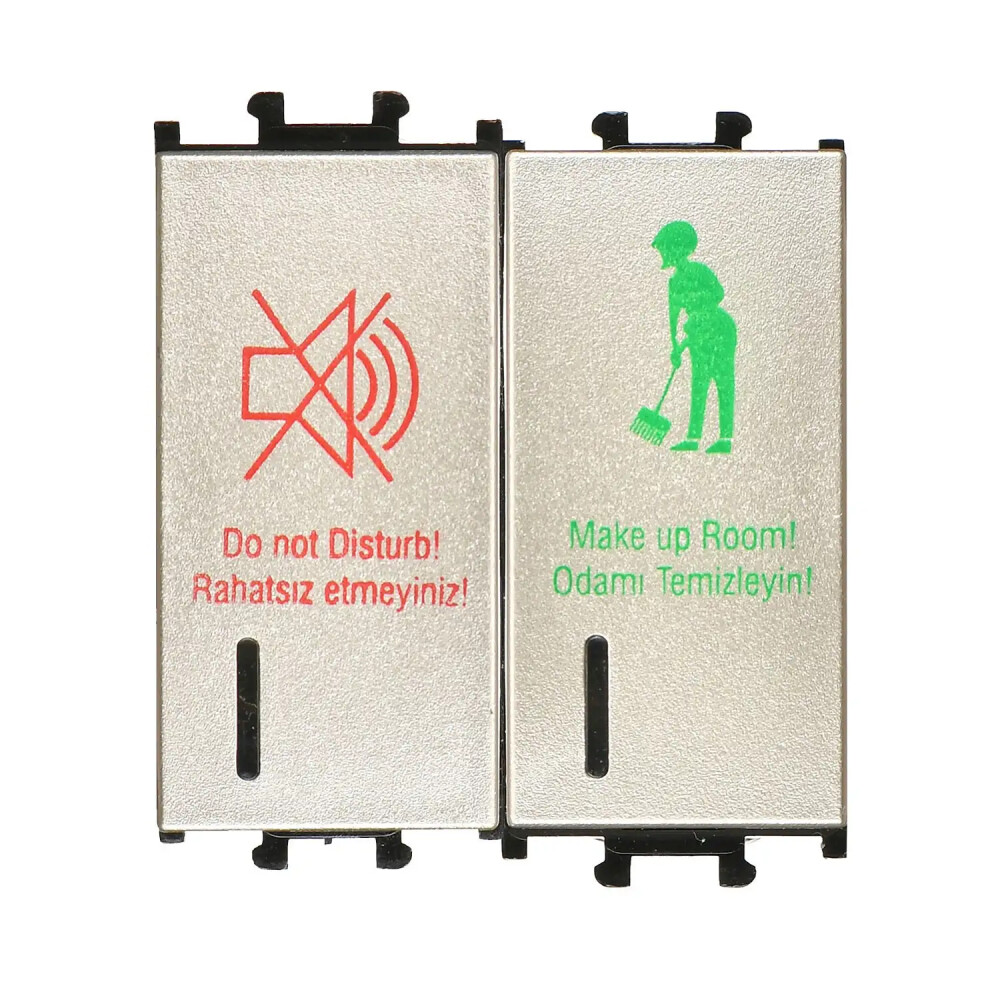 Domino DND/MUR İç Ünite, 2M, Metalik Bej (Mekanizma + Tuş/Kapak) - Günsan Elektrik