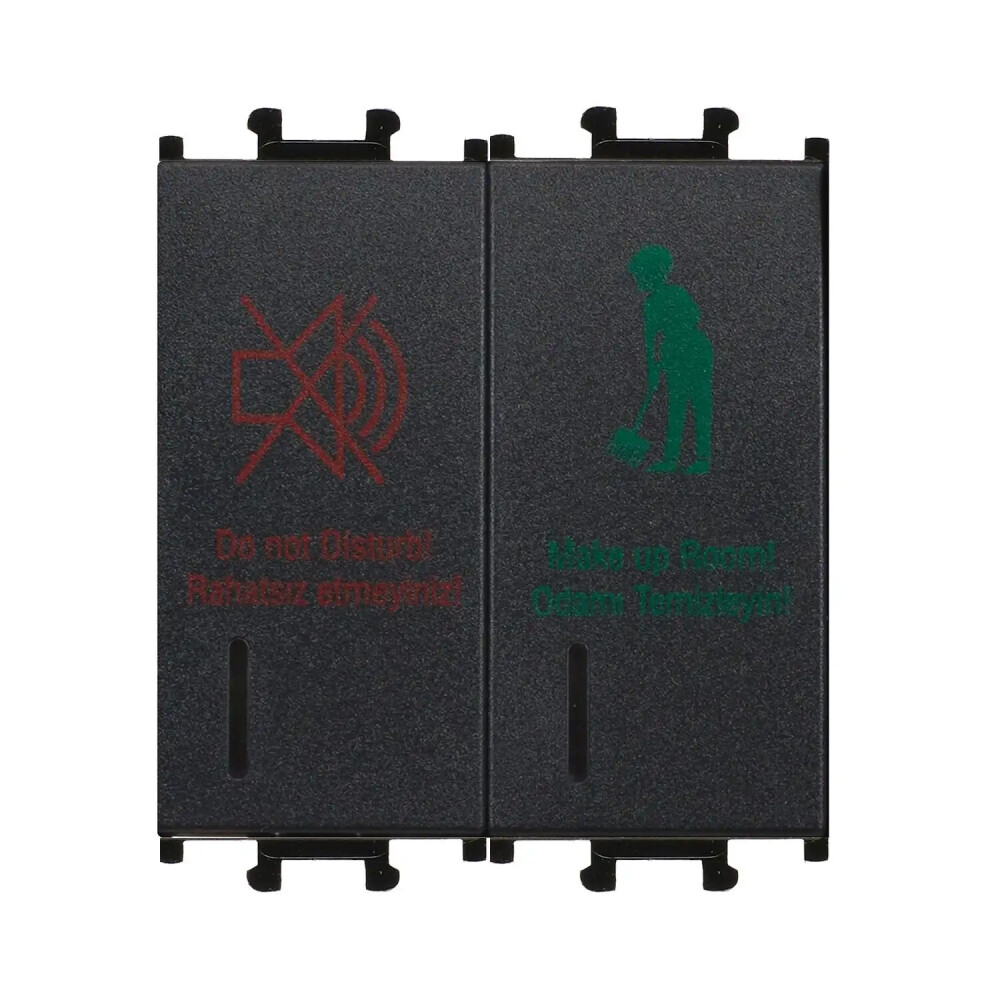 Domino DND/MUR İç Ünite, 2M, Siyah (Mekanizma + Tuş/Kapak) - Günsan Elektrik