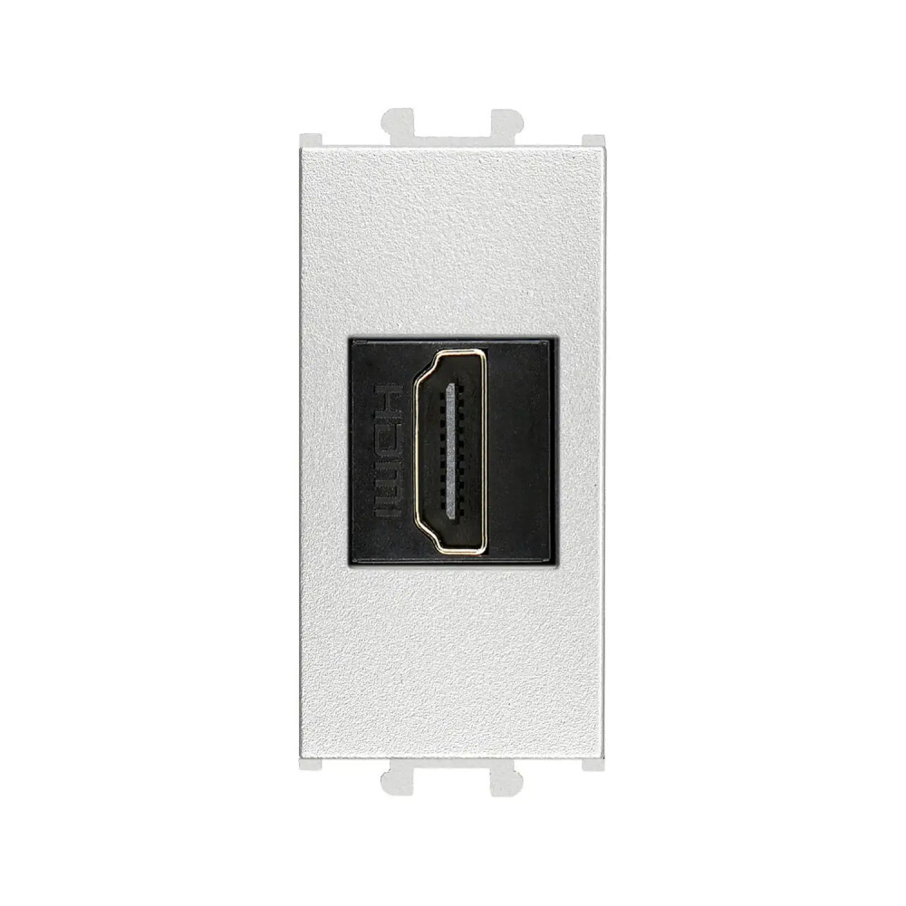 Domino HDMI Prizi, 1M, Gümüş (Mekanizma + Tuş/Kapak) - Günsan Elektrik