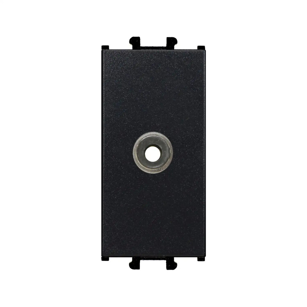 Domino Hoparlör Çıkışı - 1 Çıkış, 1M, Siyah (Mekanizma + Tuş/Kapak) - Günsan Elektrik