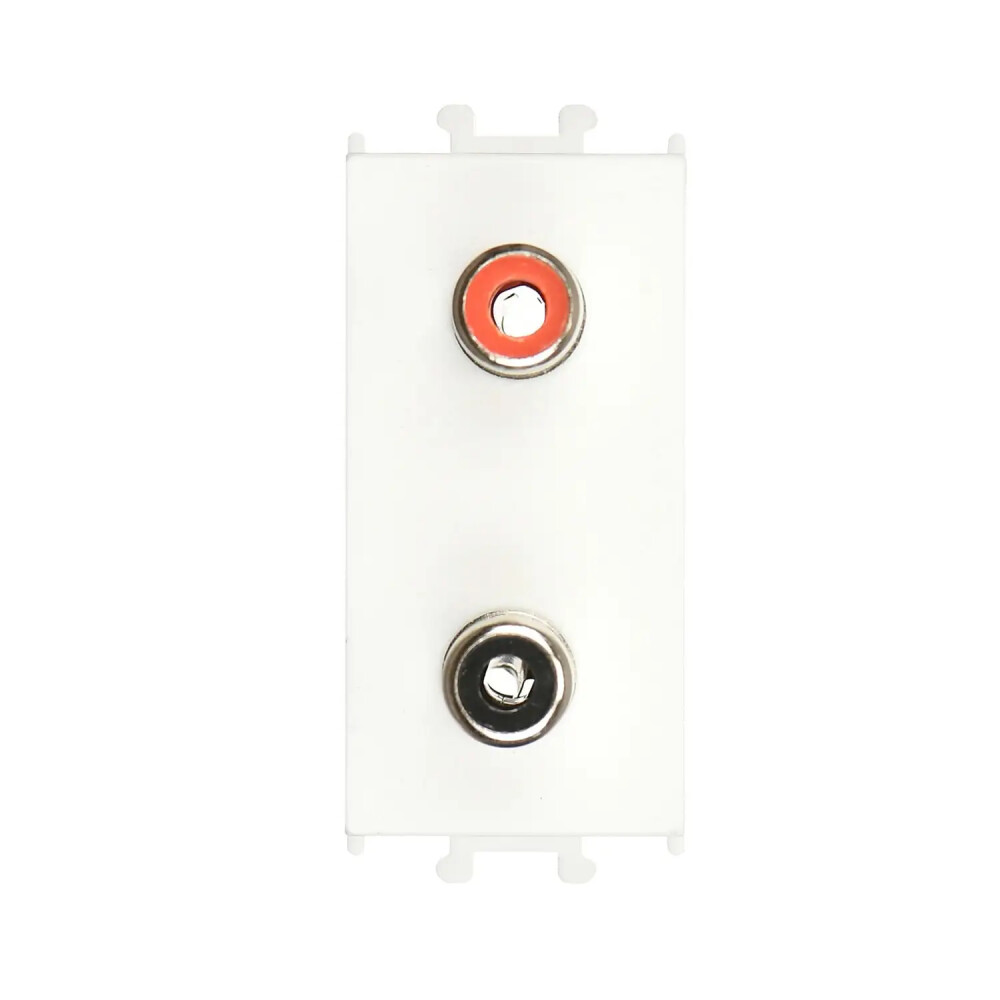 Loudspeaker Socket, 2 Outputs, 1M, White - Günsan