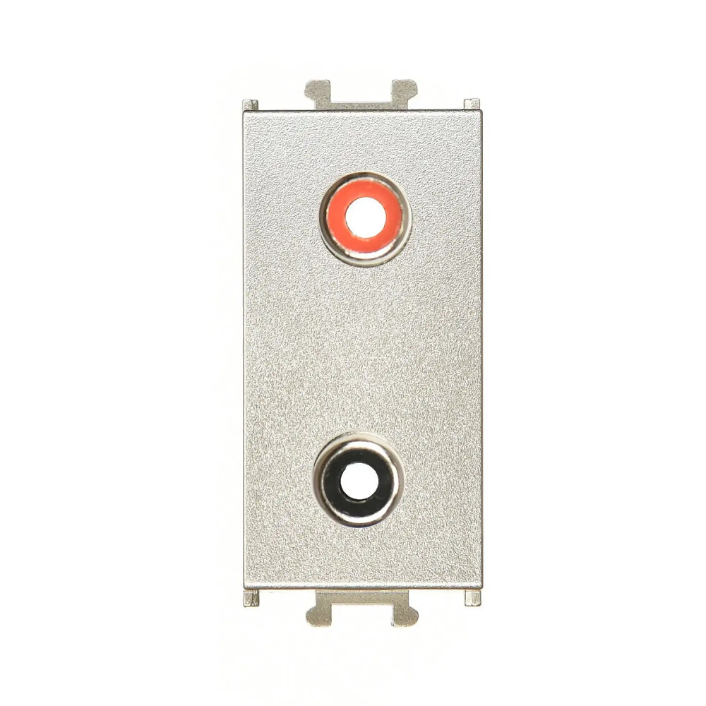 Domino Hoparlör Çıkışı - 2 Çıkış, 1M, Metalik Bej (Mekanizma + Tuş/Kapak) - Günsan Elektrik