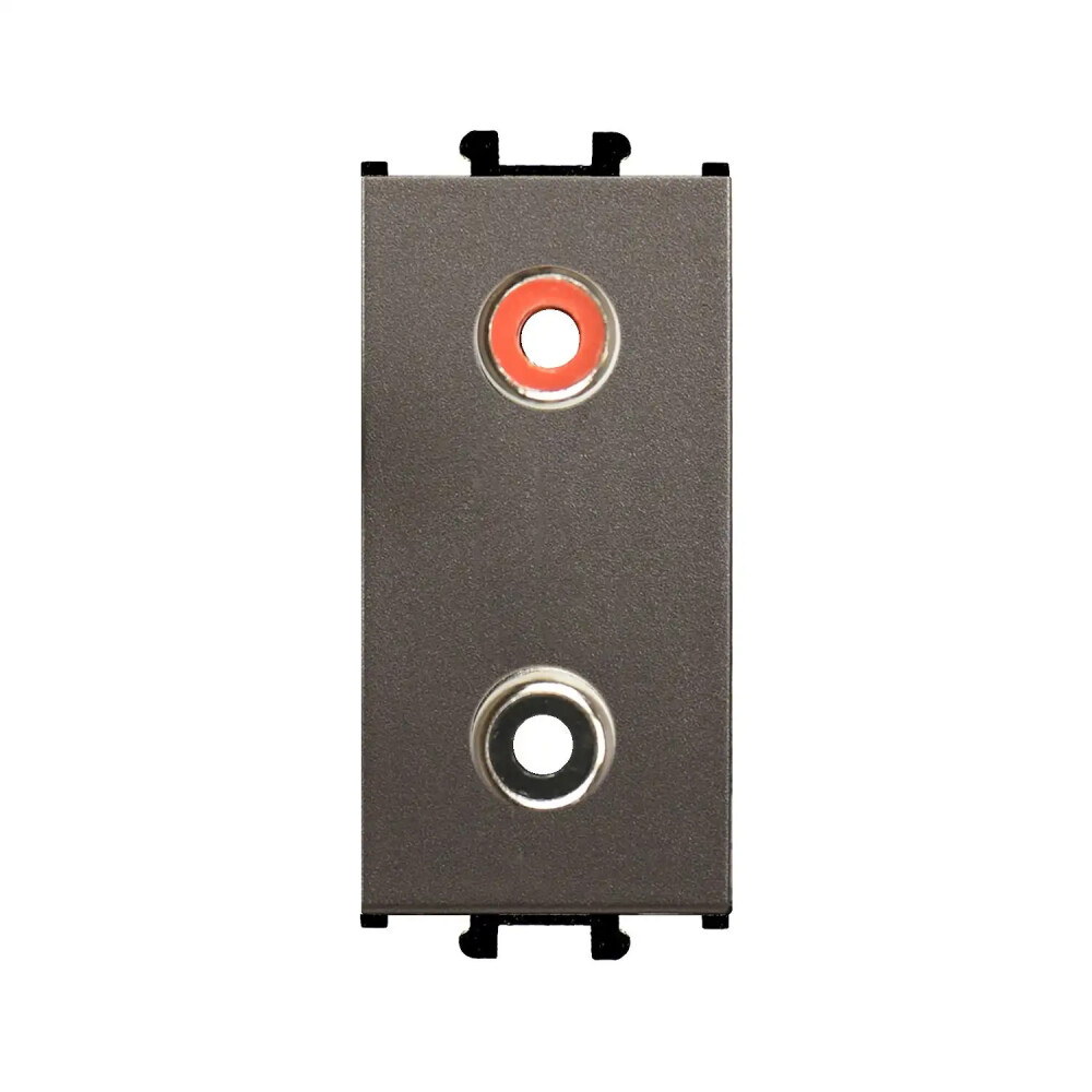 Domino Hoparlör Çıkışı - 2 Çıkış, 1M, Mocha (Mekanizma + Tuş/Kapak) - Günsan Elektrik