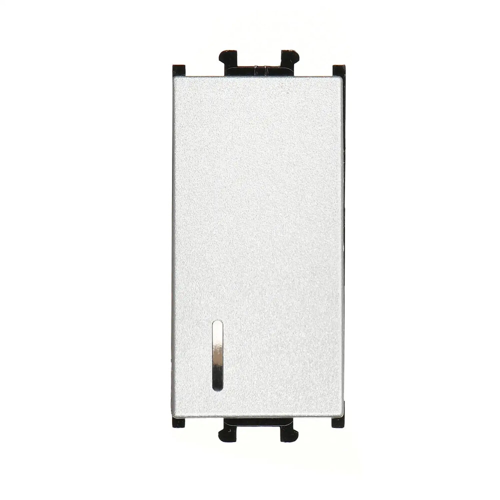 Domino Işıklı Anahtar, 1M, Gümüş (Mekanizma + Tuş/Kapak) - Günsan Elektrik