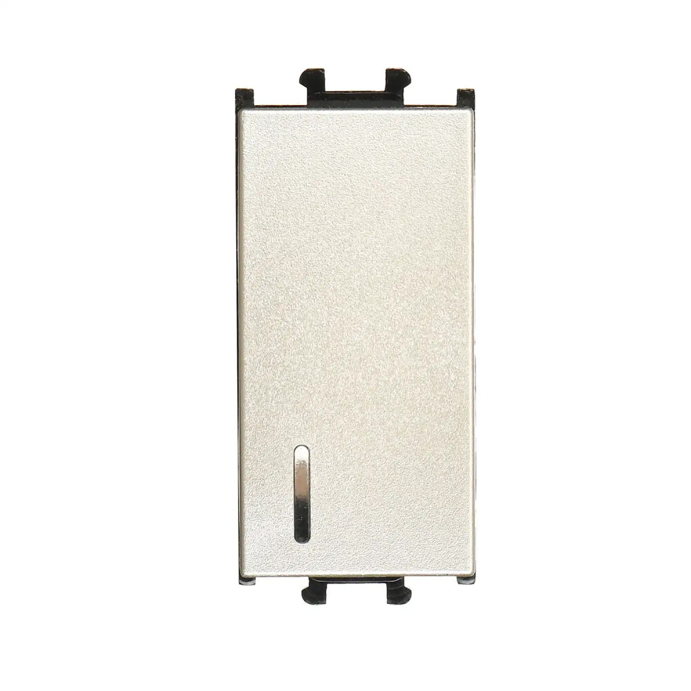 Domino Işıklı Anahtar, 1M, Metalik Bej (Mekanizma + Tuş/Kapak) - Günsan Elektrik