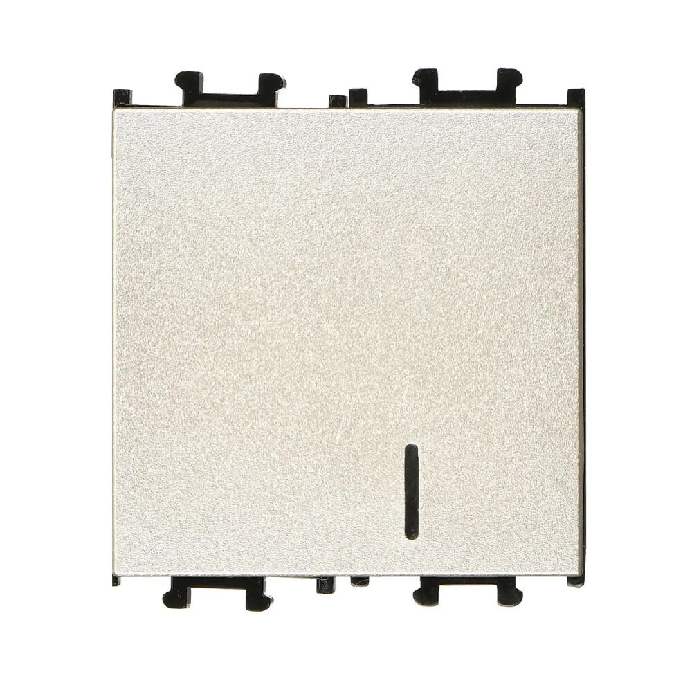 Domino Işıklı Anahtar Geniş, 2M, Metalik Bej (Mekanizma + Tuş/Kapak) - Günsan Elektrik