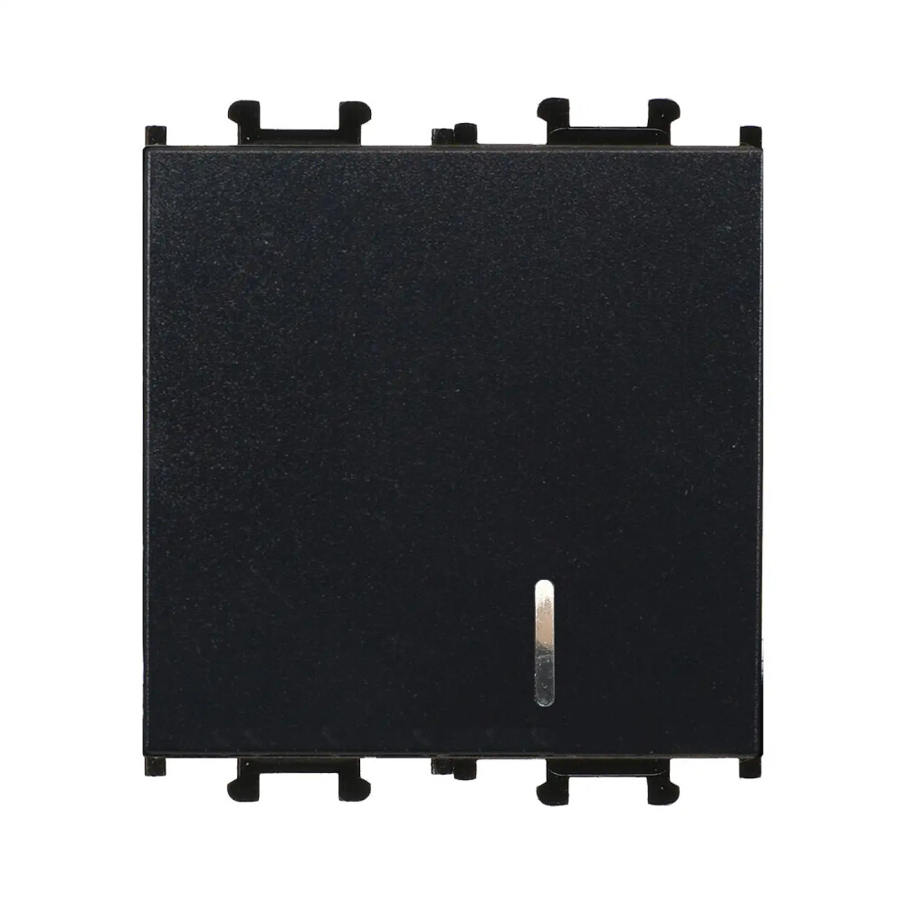 Domino Işıklı Anahtar Geniş, 2M, Siyah (Mekanizma + Tuş/Kapak) - Günsan Elektrik