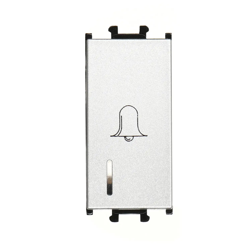 Domino Işıklı Zil Butonu, 1M, Gümüş (Mekanizma + Tuş/Kapak) - Günsan Elektrik