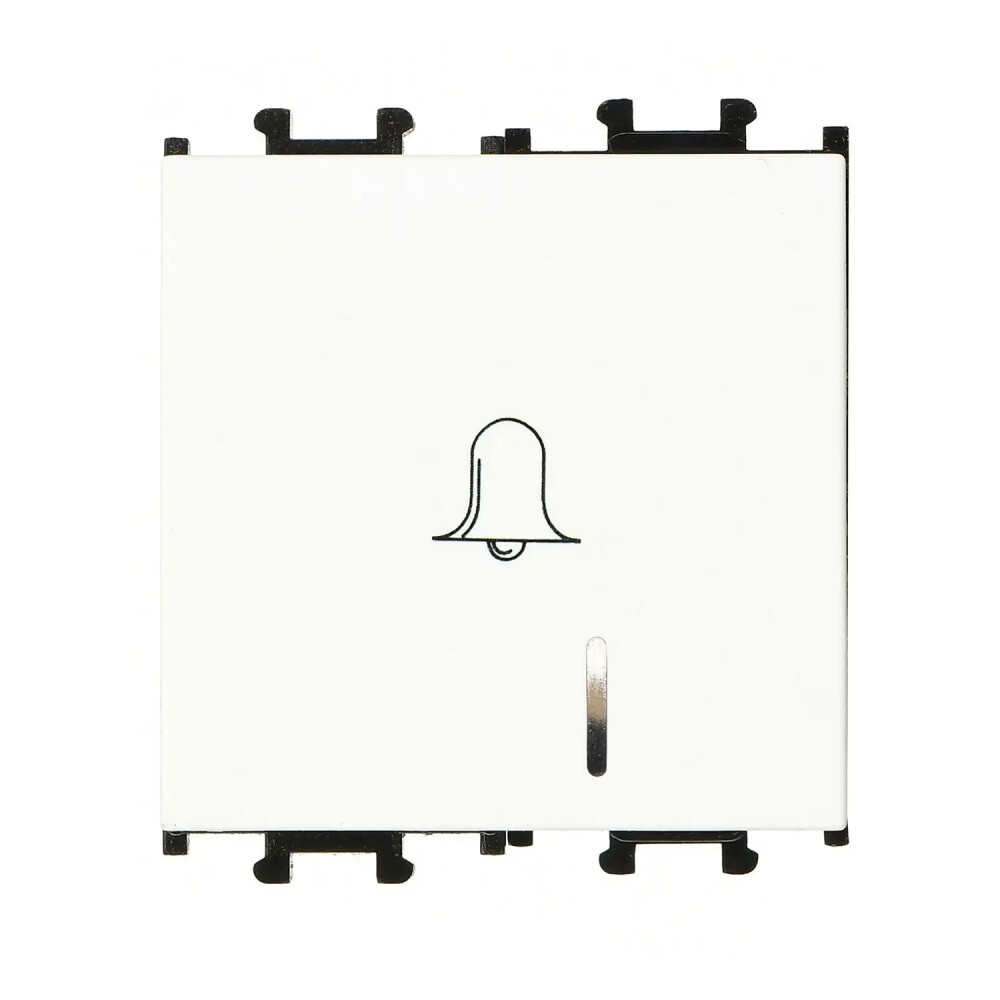 Domino Işıklı Zil Butonu Geniş, 2M, Beyaz (Mekanizma + Tuş/Kapak) - Günsan Elektrik