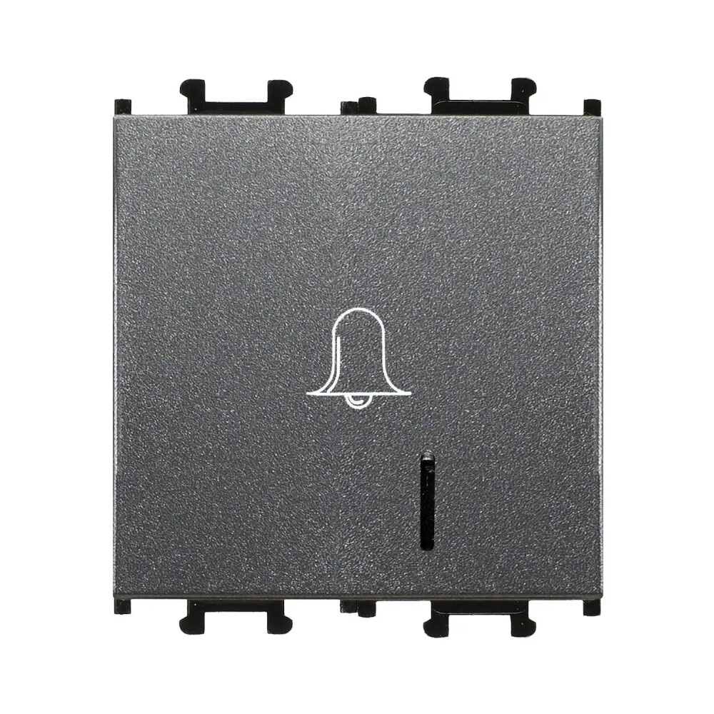 Domino Işıklı Zil Butonu Geniş, 2M, Füme (Mekanizma + Tuş/Kapak) - Günsan Elektrik