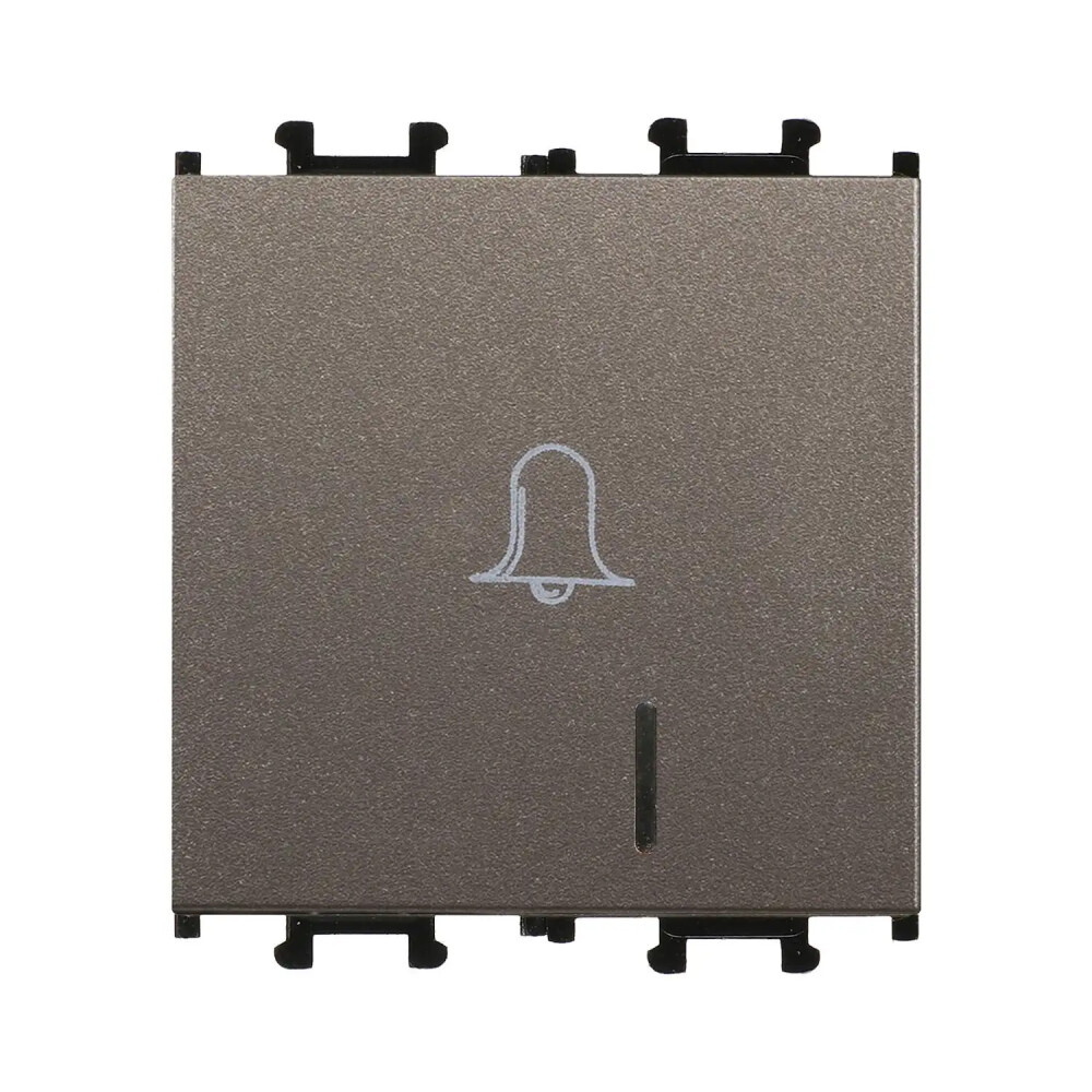 Domino Işıklı Zil Butonu Geniş, 2M, Mocha (Mekanizma + Tuş/Kapak) - Günsan Elektrik