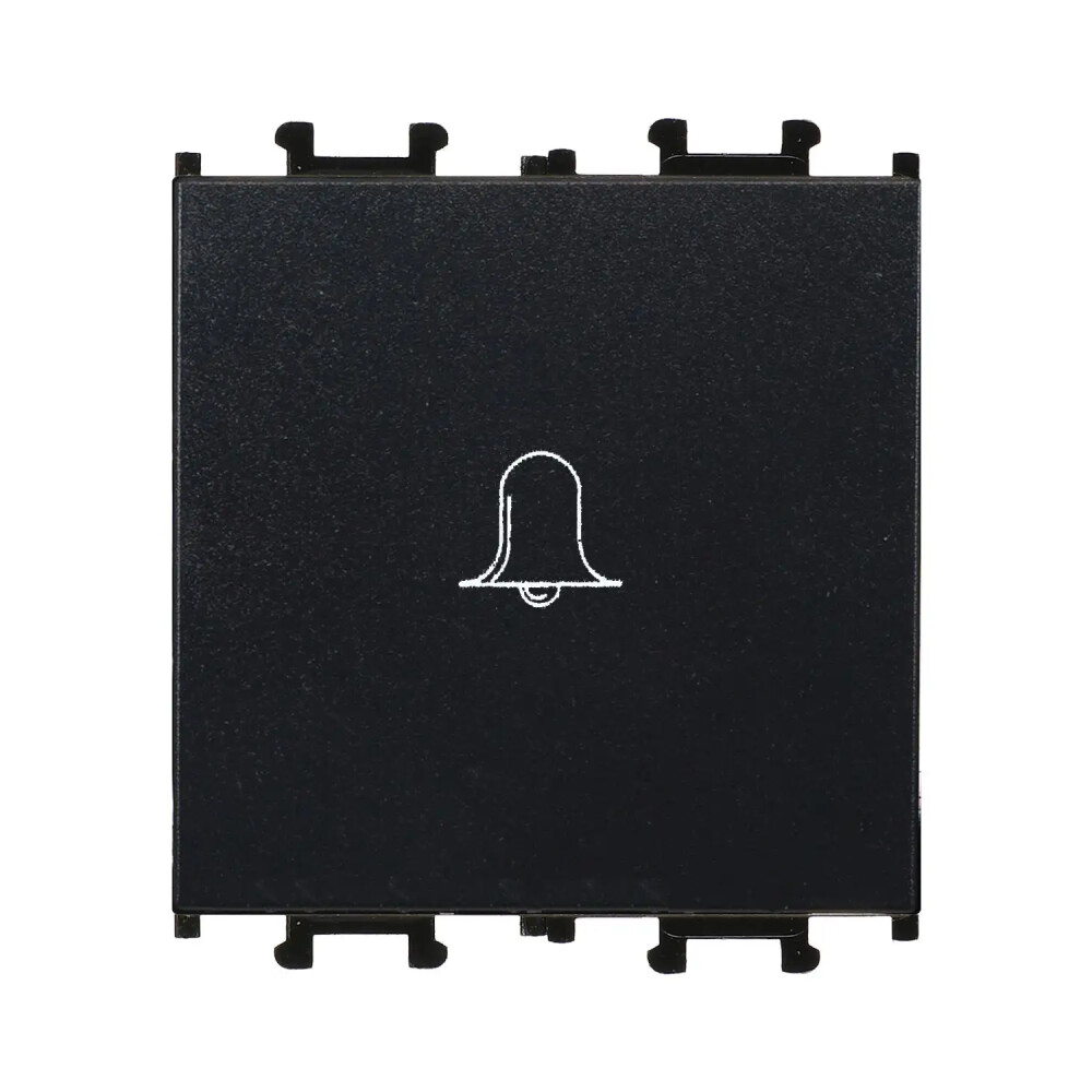 Domino Işıklı Zil Butonu Geniş, 2M, Siyah (Mekanizma + Tuş/Kapak) - Günsan Elektrik