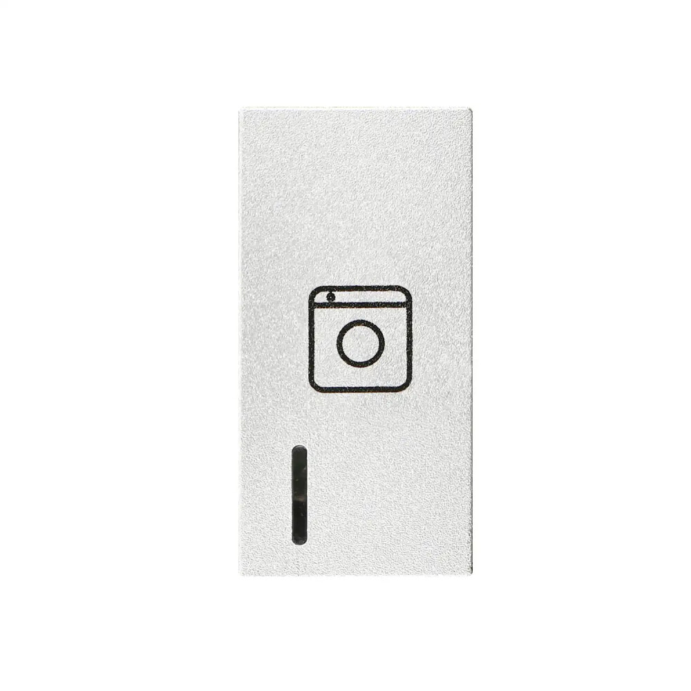 Domino Kapak Işıklı Nötrlü Çamaşır Makinesi Anahtarı , 1M, Gümüş - Günsan Elektrik