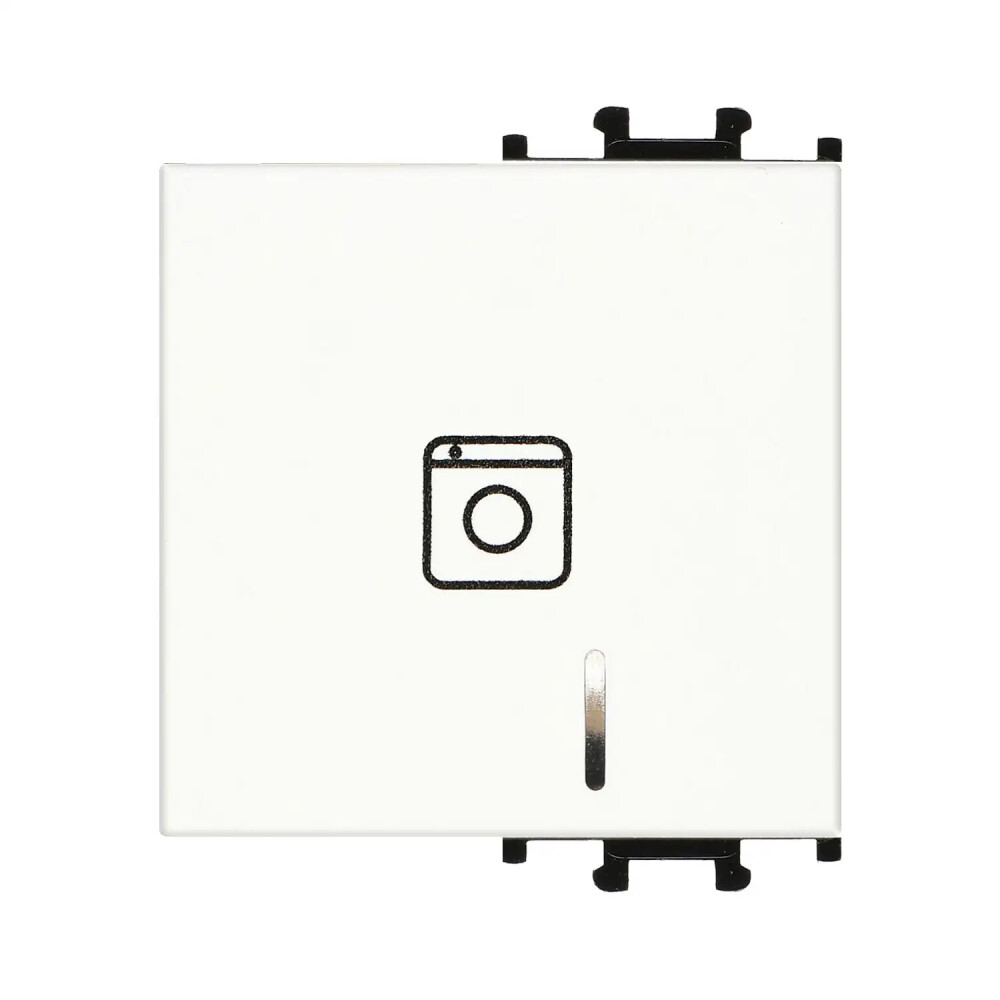 Domino Kapak Işıklı Nötrlü Çamaşır Makinesi Anahtarı , 2M, Beyaz - Günsan Elektrik