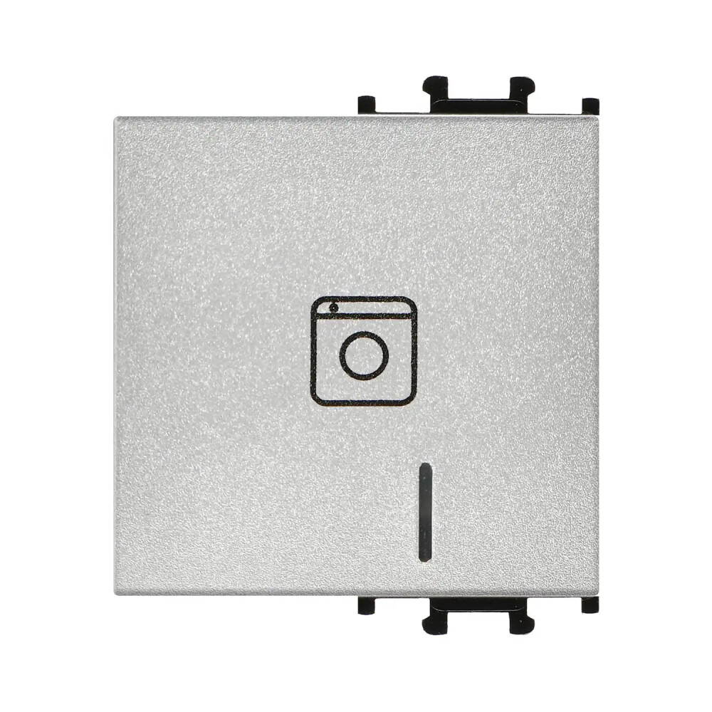 Domino Kapak Işıklı Nötrlü Çamaşır Makinesi Anahtarı , 2M, Gümüş - Günsan Elektrik