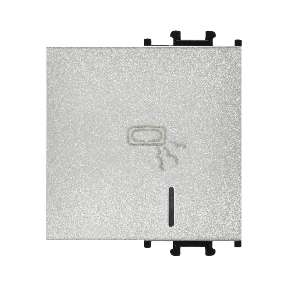 Domino Kapak Işıklı Nötrlü Klima (Isıtıcı) Anahtarı, 2M, Gümüş - Günsan Elektrik