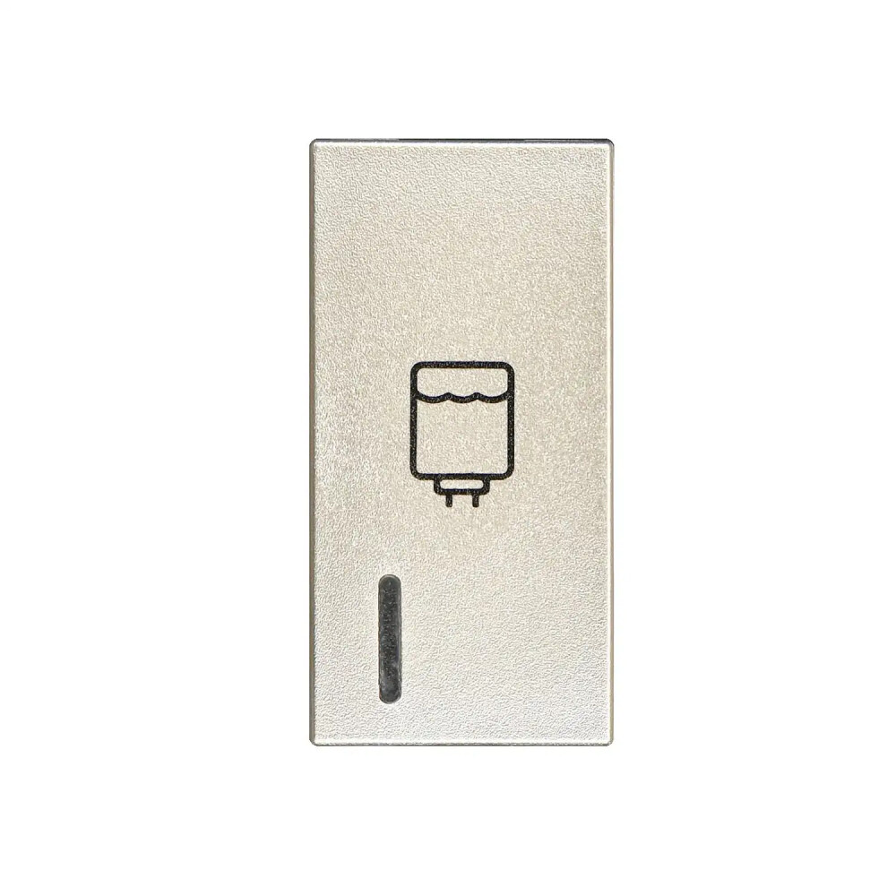 Domino Kapak Işıklı Nötrlü Şofben Anahtarı, 1M, Metalik Bej - Günsan Elektrik