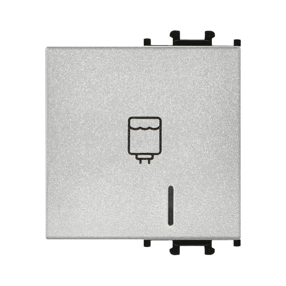 Domino Kapak Işıklı Nötrlü Şofben Anahtarı, 2M, Gümüş - Günsan Elektrik