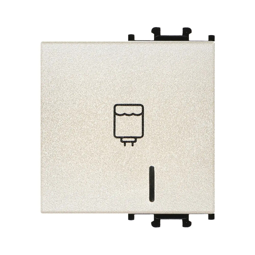 Domino Kapak Işıklı Nötrlü Şofben Anahtarı, 2M, Metalik Bej - Günsan Elektrik