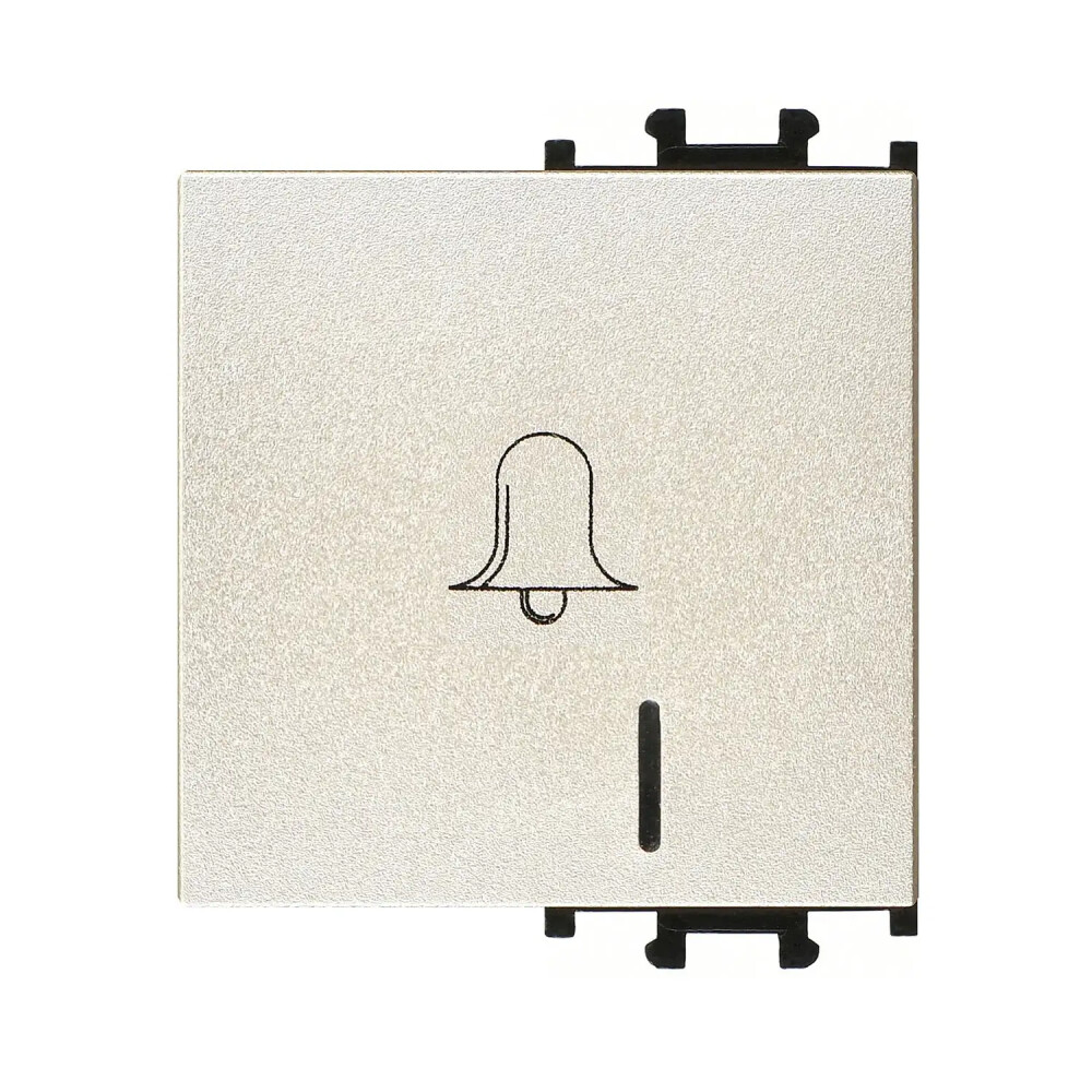 Domino Kapak Işıklı Zil Butonu, 2M, Metalik Bej - Günsan Elektrik