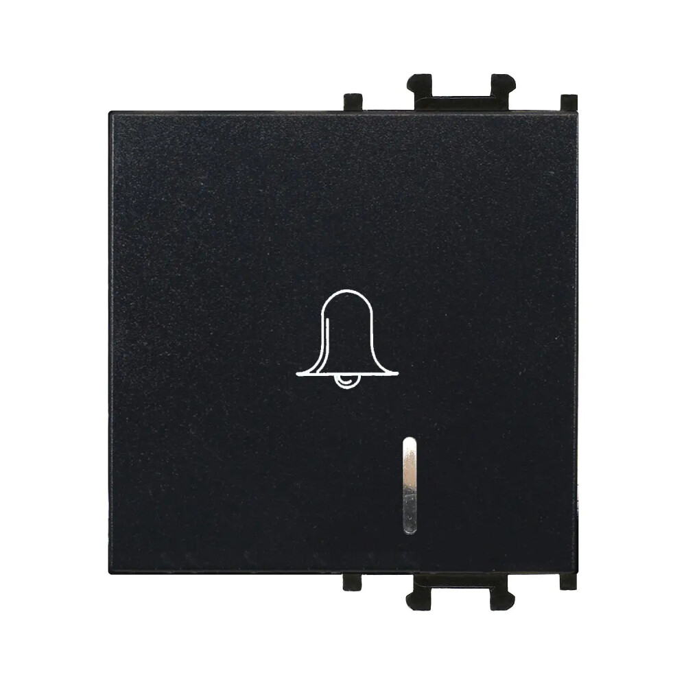 Domino Kapak Işıklı Zil Butonu, 2M, Siyah - Günsan Elektrik