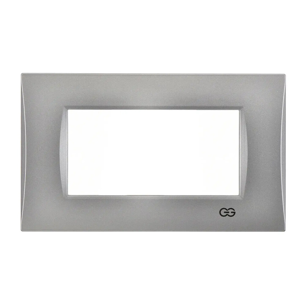 Domino Mode Dörtlü Çerçeve, 4M, Gümüş - Günsan Elektrik