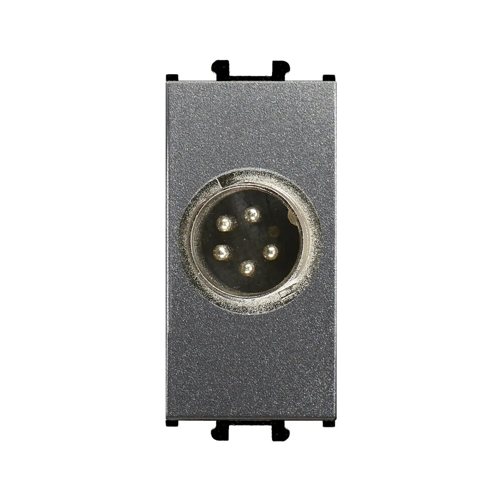 Domino Müzik Yayın Jack 5K, 1M, Füme (Mekanizma + Tuş/Kapak) - Günsan Elektrik