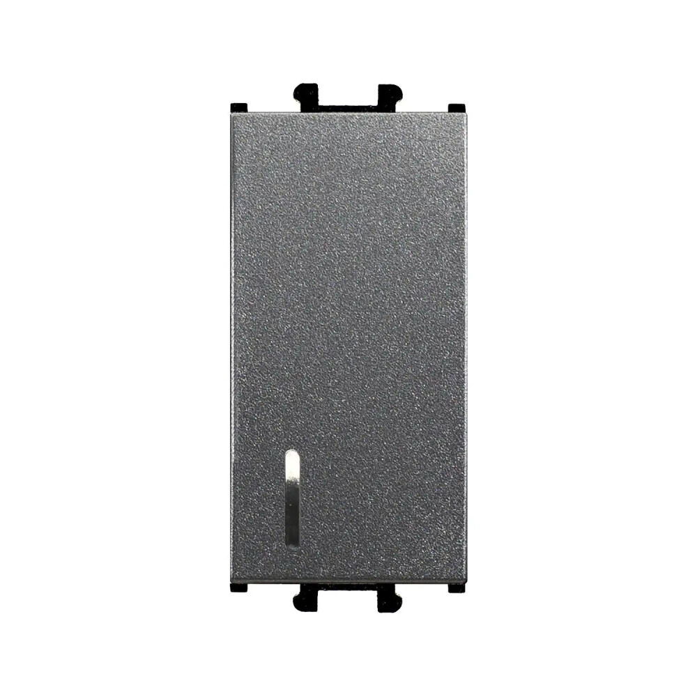 Domino Nötrlü Işıklı Anahtar, 1M, Füme (Mekanizma + Tuş/Kapak) - Günsan Elektrik