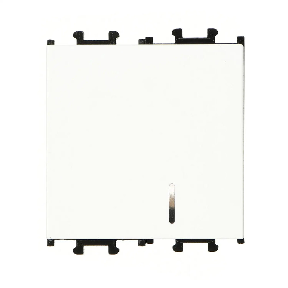 Domino Nötrlü Işıklı Anahtar Geniş, 2M, Beyaz (Mekanizma + Tuş/Kapak) - Günsan Elektrik