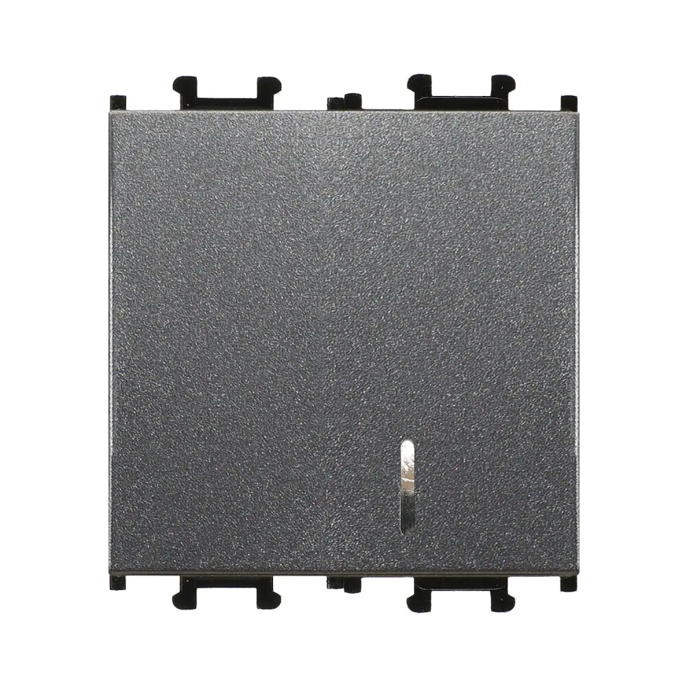 Domino Nötrlü Işıklı Anahtar Geniş, 2M, Füme (Mekanizma + Tuş/Kapak) - Günsan Elektrik